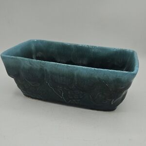 Vintage Hull Pottery Blue-Green Fruit Glazed Ceramic Planter